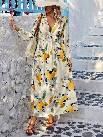 Elise - Abito Maxi con Charme Floreale