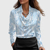 Sylvie | Blusa con lucentezza lussuosa e scollatura plissettata