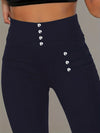 Leggings a Vita Alta con Dettaglio di Perline