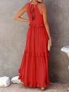 Ilona - Abito a Collo Halter con Volant e Maxi Tasche