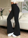 Pantaloni Flared a Vita Alta in Nero