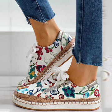 Oluchi™ Scarpe Sneakers Ortopediche con Cerniera Floreali