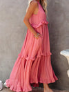 Ilona - Abito a Collo Halter con Volant e Maxi Tasche