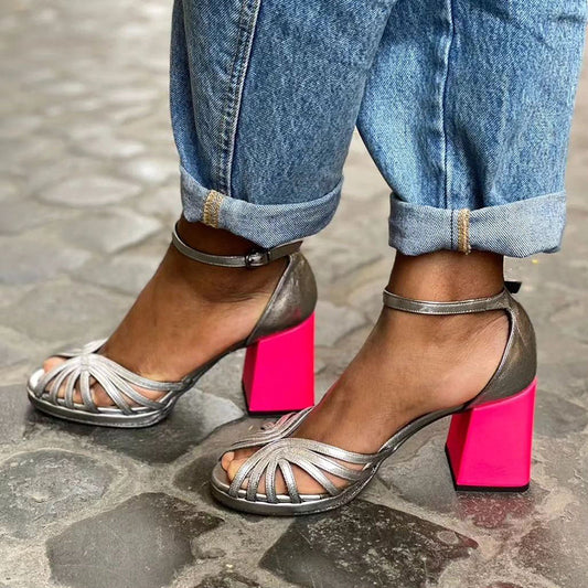 Seraphina™ | Sandali brillanti con tacco grosso