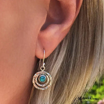 Orecchini Boho Saturno: Turchese & Oro