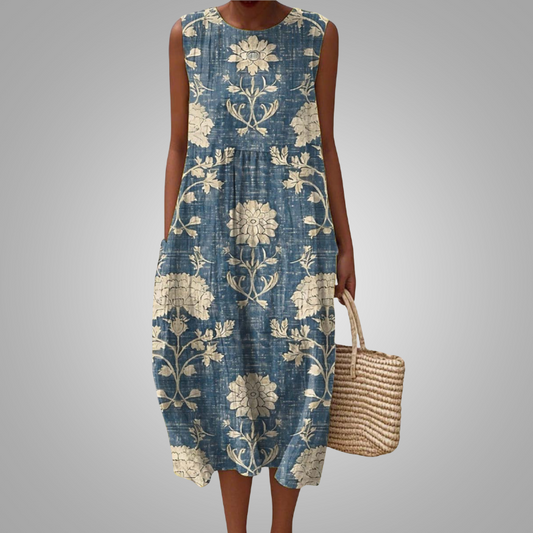 Iris | Vestito Giardino Indigo