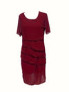 Allegra™ – Abito Midi in Chiffon con Collo a Barchetta & Volant