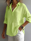 Camicia Lunga in Lino con Collo a V