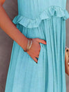 Ilona - Abito a Collo Halter con Volant e Maxi Tasche