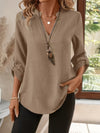 Blusa Fluida con Scollo Aperto