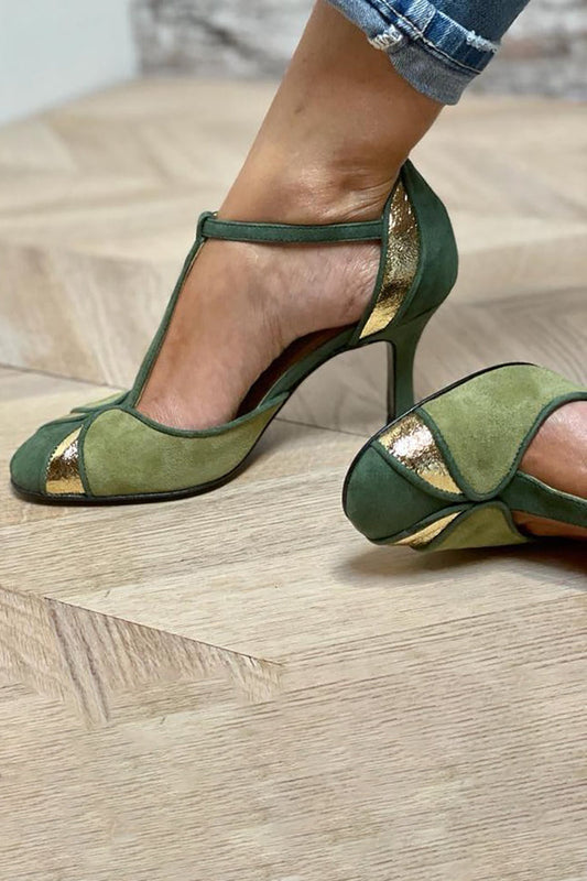 2 Taviana™ | Tacchi patchwork con cinturino T