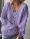 Maglia Soffice con Scollo a V e Spalla Scesa