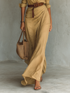 Abito Maxi Lungo con Colletto Rovesciato e Maniche Lunghe Donna