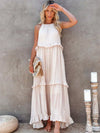 Ilona - Abito a Collo Halter con Volant e Maxi Tasche