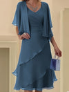 Daria™ – Abito Chiffon Taglie Forti con Scollo a V & Volant