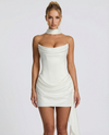 VESTITO MINI CORSET CON DRAPPEGGIO E NASTRO