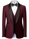 Completo da Uomo 3 Pezzi - Giacca - Gilet - Pantaloni - Cravatta Formale - Completo da Sposa - Gilet - Uniforme da Lavoro - Regalo di Natale