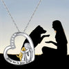 Collana d'argento con cuore, motivo cane e zirconi