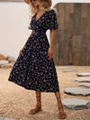 Abito Lungo Boho Floreale con Volant - Stile Bohémien Elegante
