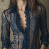 Camicia in Pizzo Floreale Semi-Trasparente
