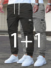 2 pezzi Pantaloni Cargo da Uomo - Tasche Multifunzionali, Coulisse Regolabile, Adatti per Abbigliamento Casual e Formale in Tutte le Stagioni - Ottimo Regalo di Compleanno/Natale - Lavabile in Lavatrice e Durevole, un Must-have per gli Appassionati di Att