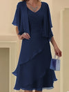 Daria™ – Abito Chiffon Taglie Forti con Scollo a V & Volant