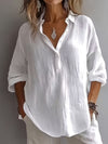 Camicia Lunga in Lino con Collo a V