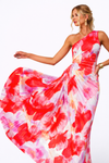 VESTITO MAXI ASIMMETRICO STAMPATO