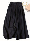 Pantaloni Cropped in Lino a Gamba Larga