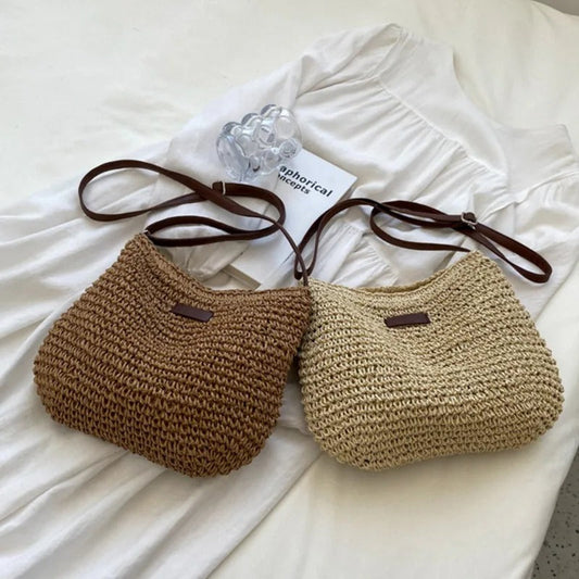 Borsa a tracolla di paglia