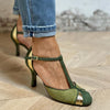 21 Taviana™ | Tacones patchwork con tira T