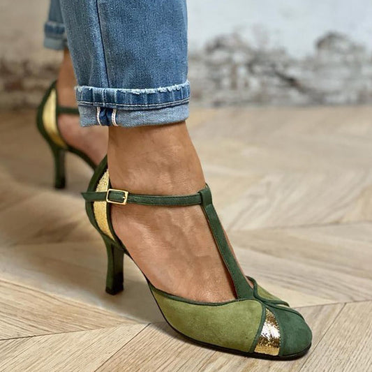 21 Taviana™ | Tacones patchwork con tira T
