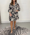 Fenella - Abito Midi Stampato con Scollatura a V