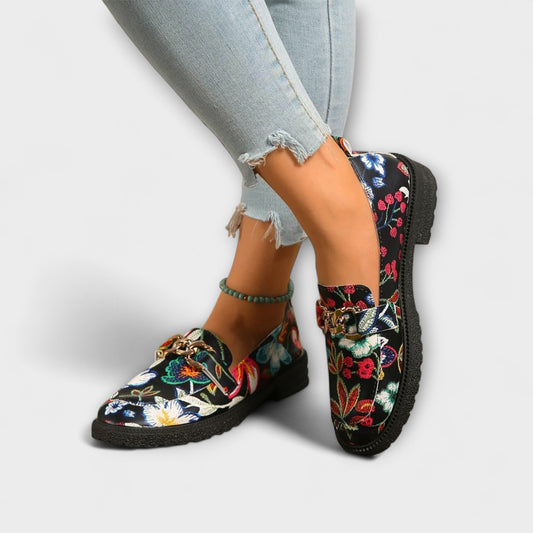 Orla – Mocassini Multicolori con Motivo di Fiori