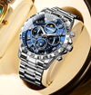 Orologio cronografo di lusso con cinturino in pelle