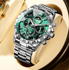 Orologio cronografo di lusso con cinturino in pelle