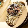Orologio cronografo di lusso con cinturino in pelle