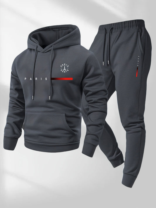 Parisian — Set Felpa con Cappuccio e Pantaloni Sportivi
