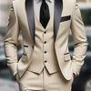 Completo da Uomo 3 Pezzi - Giacca - Gilet - Pantaloni - Cravatta Formale - Completo da Sposa - Gilet - Uniforme da Lavoro - Regalo di Natale