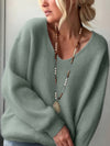 Maglia Soffice con Scollo a V e Spalla Scesa