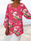Alessia® – Blusa con Scollo a V con Motivo Floreale