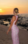 Farida - Vestito Maxi in Pizzo Rosa