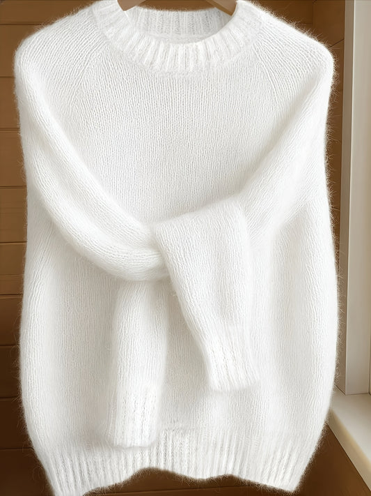 Pullover Elegante con Collo Rotondo in Maglia