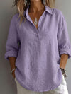 Camicia Lunga in Lino con Collo a V
