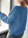Maglia Soffice con Scollo a V e Spalla Scesa