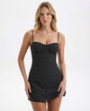 ABITO MINI A POIS CON SCOLLO A CUORE