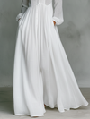 Abito Maxi Minimalista in Cotone e Lino con Patchwork