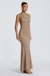 VESTITO MAXI ASIMMETRICO CON SCHIENA SCOPERTA