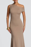 VESTITO MAXI ASIMMETRICO CON SCHIENA SCOPERTA