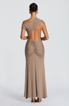 VESTITO MAXI ASIMMETRICO CON SCHIENA SCOPERTA